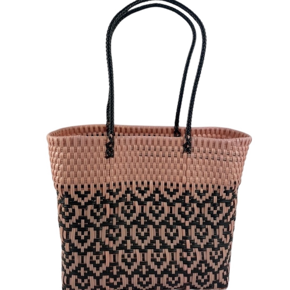 Hand-Made woven plastic bag 11”H x 12”L x 6” D